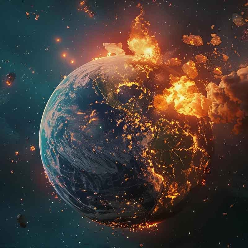Image of earth crashing from the what-if science video