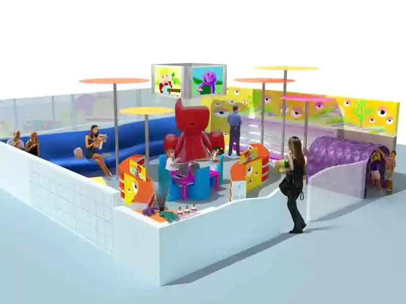 3d floor plan rendering for a children's play area