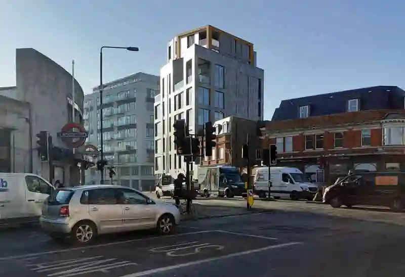 Architectural 3D photomontage render image showing an apartment in London