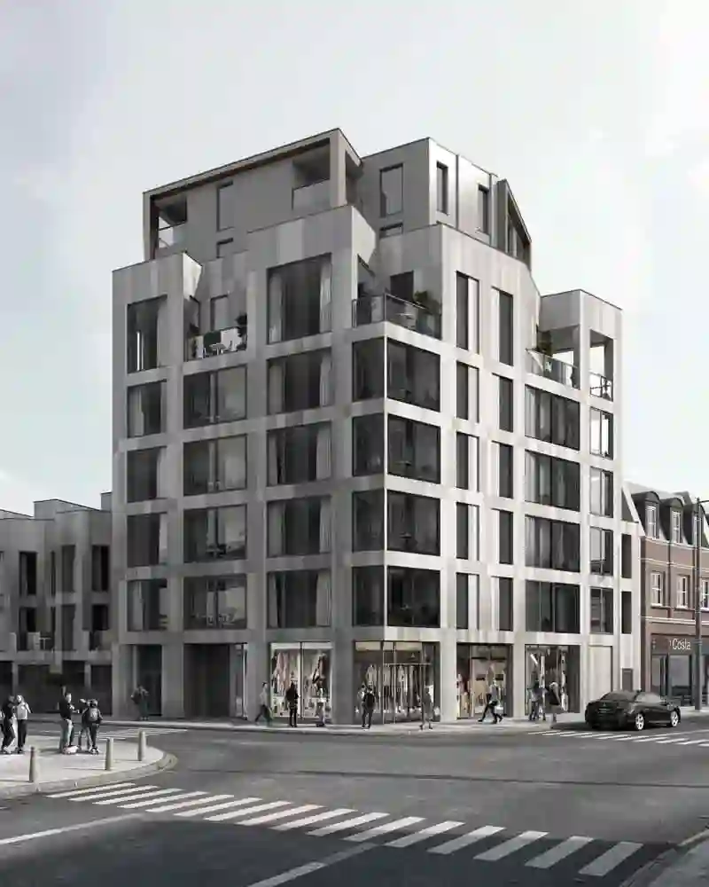 Exterior 3D rendering for a mixed-use development in London,UK