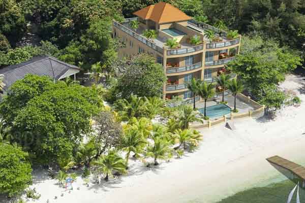 3D aerial photomontage rendering for a beachside hotel in San Diego, California