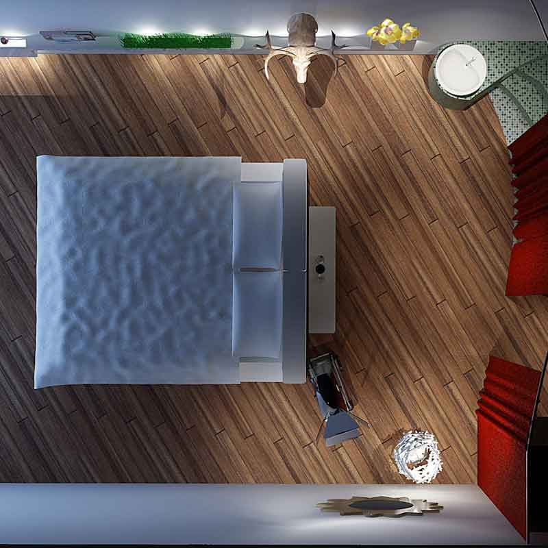 Isometric 3D render view for an eco hotel in Saint Moritz, Switzerland