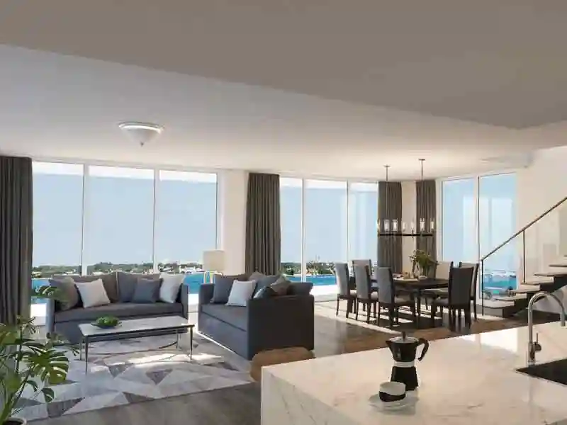 3D living room interior for a condominium project in Florida,US
