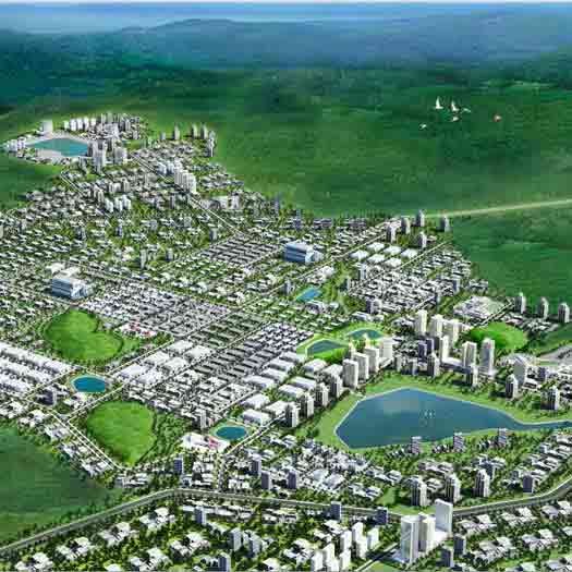 Aerial 3D view rendering for special economic zone in India