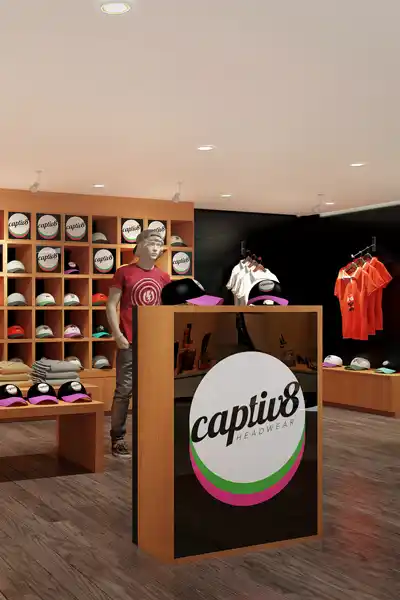 3D interior rendering of a showroom in Dubai